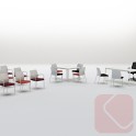Silla fija Fram con respaldo de malla y asiento tapizado | Laoficinaonline