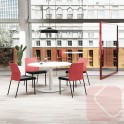 Silla fija Fram con respaldo de malla y asiento tapizado | Laoficinaonline