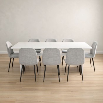 Mesa de reunión rectangular EURO con base panel en H | Laoficinaonline