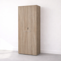 Armario oficina con llave alto de madera de JGorbe con cerradura y estantes en color olmo