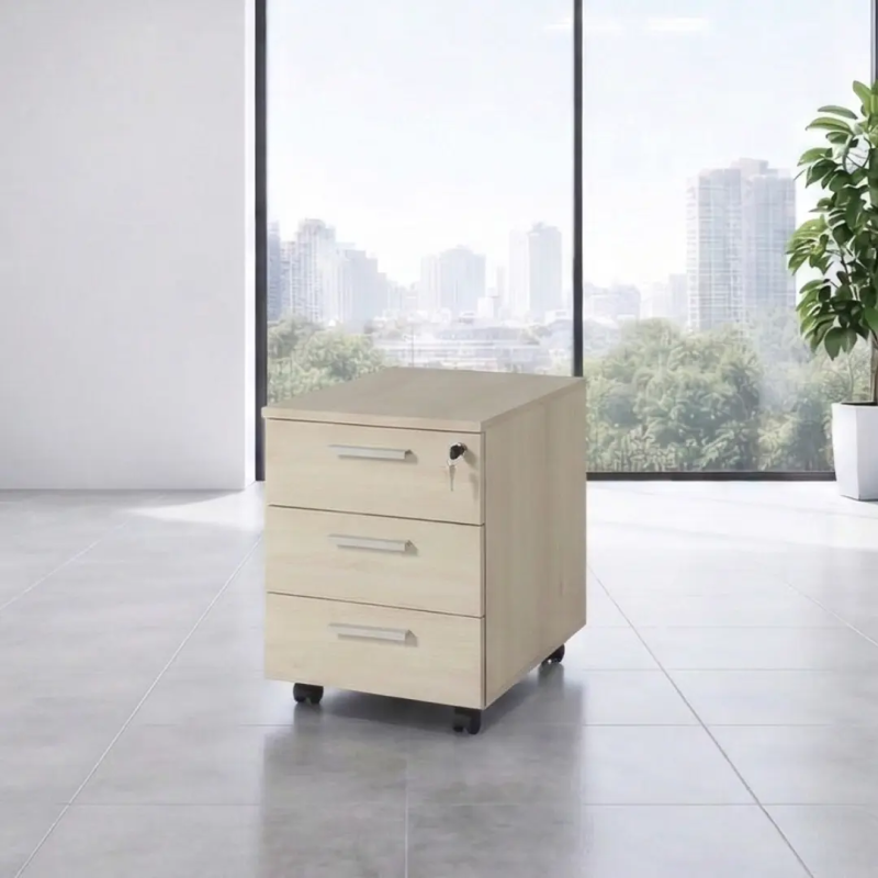 Cajonera de oficina con ruedas y 3 cajones. Con cerradura | Loficinaonline