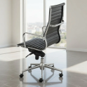 Sillón de despacho Londres en ecopiel con base cromada | laoficinaonline