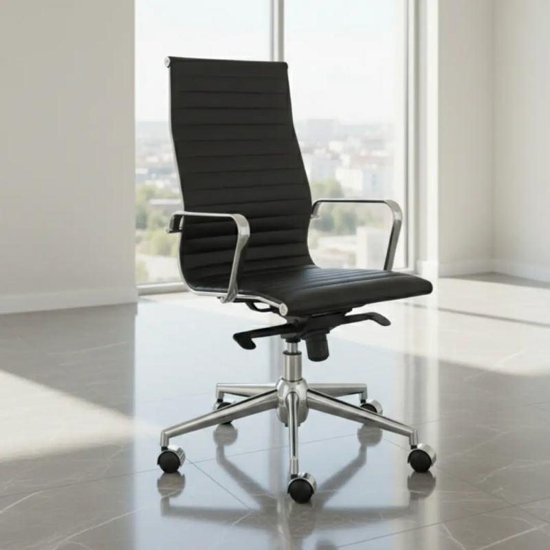 Sillón de despacho Londres en ecopiel con base cromada | laoficinaonline
