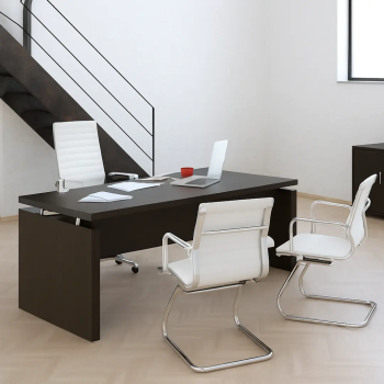 Sillón de despacho Londres en ecopiel con base cromada | laoficinaonline