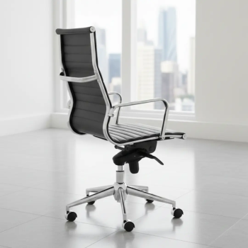 Sillón de despacho Londres en ecopiel con base cromada | laoficinaonline