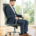 Sillón de despacho Oslo en ecopiel con base cromada | Laoficinaonline