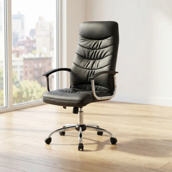 Sillón de despacho Oslo en ecopiel con base cromada | Laoficinaonline