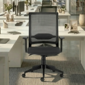 Silla de oficina blanca o negra Sidney con respaldo de malla | Laoficinaonline