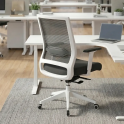 Silla de oficina blanca o negra Sidney con respaldo de malla | Laoficinaonline
