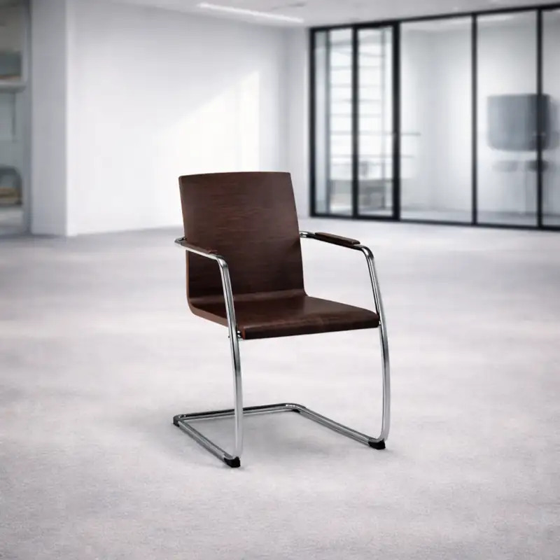 Silla confidente madera Custom de Dile base patín | Laoficinaonline