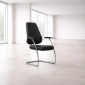 Silla fija tapizada con base patín Adapta | Laoficinaonline