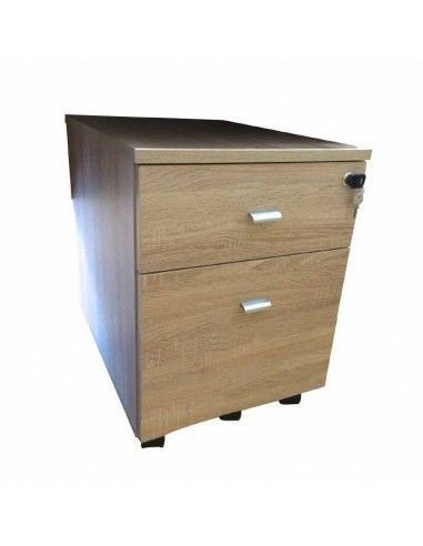 Cajonera con ruedas con 1 cajón y archivador de JGorbe en olmo Cajonera con ruedas con 1 cajón y archivador de JGorbe en olmo