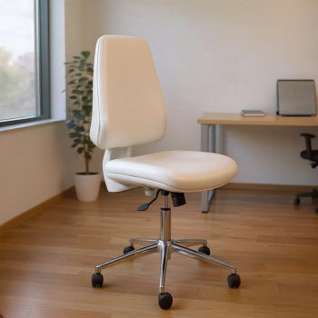 Silla blanca de escritorio Equis con contacto permanente | Laoficinaonline