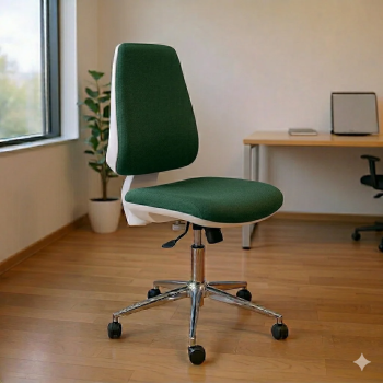 Silla blanca de escritorio Equis con contacto permanente | Laoficinaonline