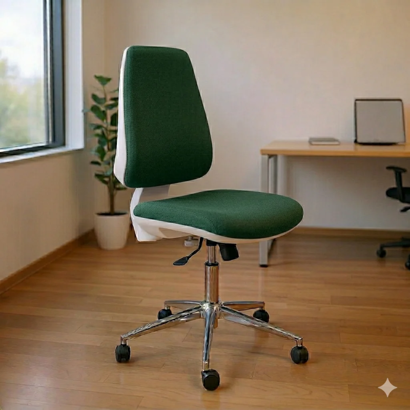 Silla blanca de escritorio Equis con contacto permanente | Laoficinaonline