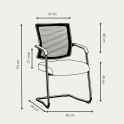 Silla confidente Dallas de malla con base patín cromada | Laoficinaonline