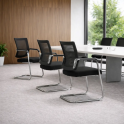 Silla confidente Dallas de malla con base patín cromada | Laoficinaonline