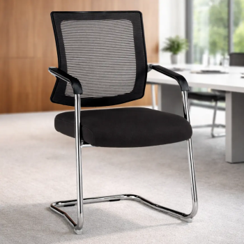 Silla confidente Dallas de malla con base patín cromada | Laoficinaonline