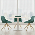Silla Dunas XS con pie madera