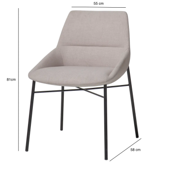 Silla de diseño Dunas XS 4 patas tapizada | Laoficinaonline