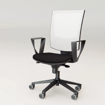 Silla Polo con brazos fijos y respaldo de malla | Laoficinaonline