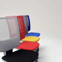 Silla Polo con brazos fijos y respaldo de malla | Laoficinaonline