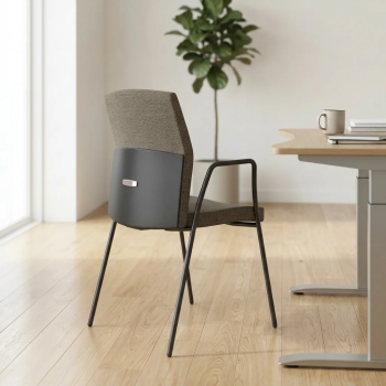 Silla confidente Class con respaldo medio negro o cromado | Laoficinaonline.es