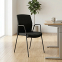 Silla confidente Class con respaldo medio negro o cromado | Laoficinaonline.es