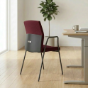 Silla confidente Class con respaldo medio negro o cromado | Laoficinaonline.es