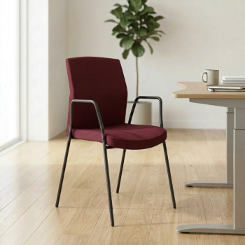 Silla confidente Class con respaldo medio negro o cromado | Laoficinaonline.es