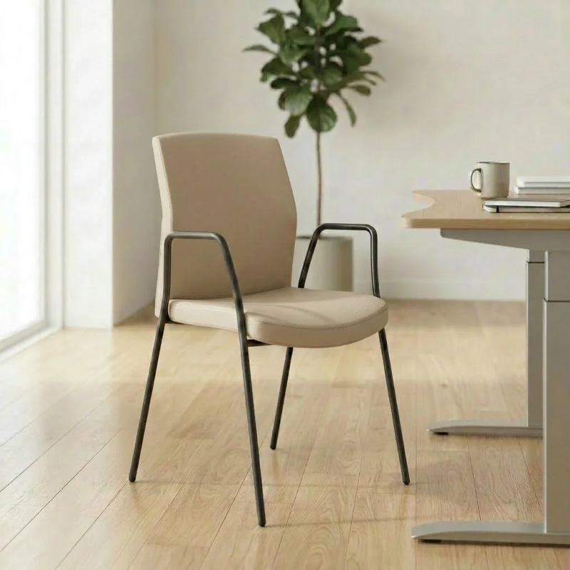 Silla confidente Class con respaldo medio negro o cromado | Laoficinaonline.es