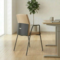 Silla confidente Class con respaldo medio negro o cromado | Laoficinaonline.es