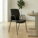 Silla confidente Class con respaldo medio negro o cromado | Laoficinaonline.es