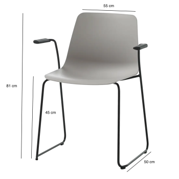 Silla Varya con brazos y base trineo para oficina | Laoficinaonline