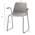 Silla Varya con brazos y base trineo para oficina | Laoficinaonline