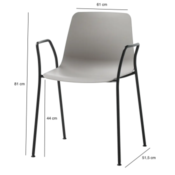 Silla Varya 4 patas con brazos para oficina y reuniones  | Laoficinaonline
