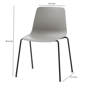 Silla Varya 4 patas sin brazos para oficina y reuniones  | Laoficinaonline