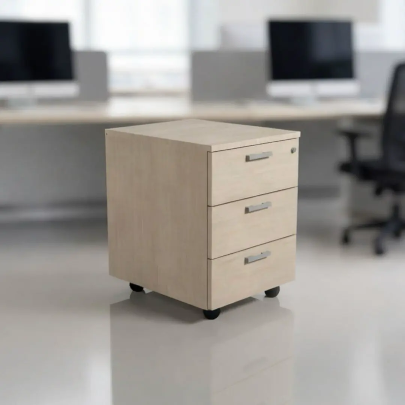 Cajonera de oficina de madera 3 cajones | Laoficinaonline