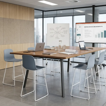 Silla media Varya con base trineo para oficina y reuniones  | Laoficinaonline
