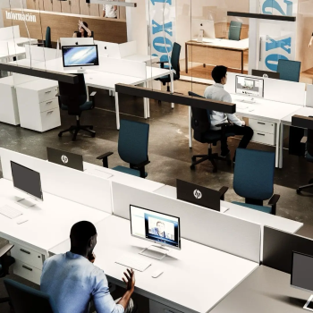 Panel separador para mesas de coworking  | Laoficinaonline