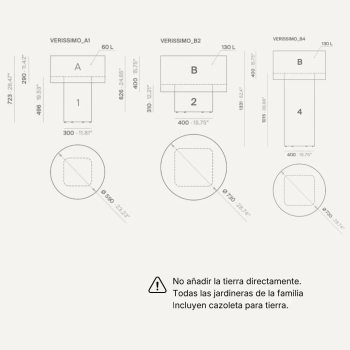 Jardinera Verissimo de aluminio para oficinas y espacios contract | Laoficinaonline