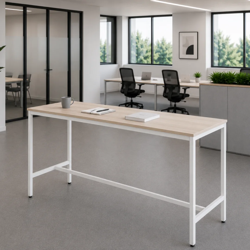 Mesa alta para reunion o zona office, mesa operativa alta para reuniones colaborativas.
