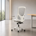 Silla ergonómica Nantes blanca con respaldo de malla | Laoficinaonline