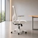 Silla ergonómica Nantes blanca con respaldo de malla | Laoficinaonline