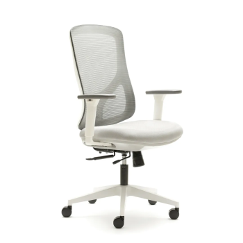Silla ergonómica Nantes blanca con respaldo de malla | Laoficinaonline