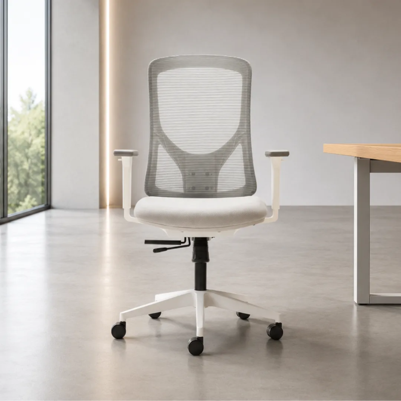 Silla ergonomica Nantes Blanca diseño y normativa UNE EN 1335