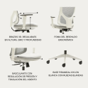Silla ergonómica Nantes blanca con respaldo de malla | Laoficinaonline