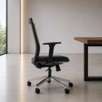 Silla ergonómica XXL Niza negra para personas de hasta 120 kg. UNE EN 1335 | Laoficinaonline