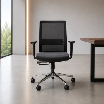Silla ergonómica XXL Niza negra para personas de hasta 120 kg. UNE EN 1335 | Laoficinaonline