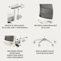 Silla ergonómica XXL Niza con cabezal para personas de hasta 120 kg. UNE 1335 | Laoficinaonline